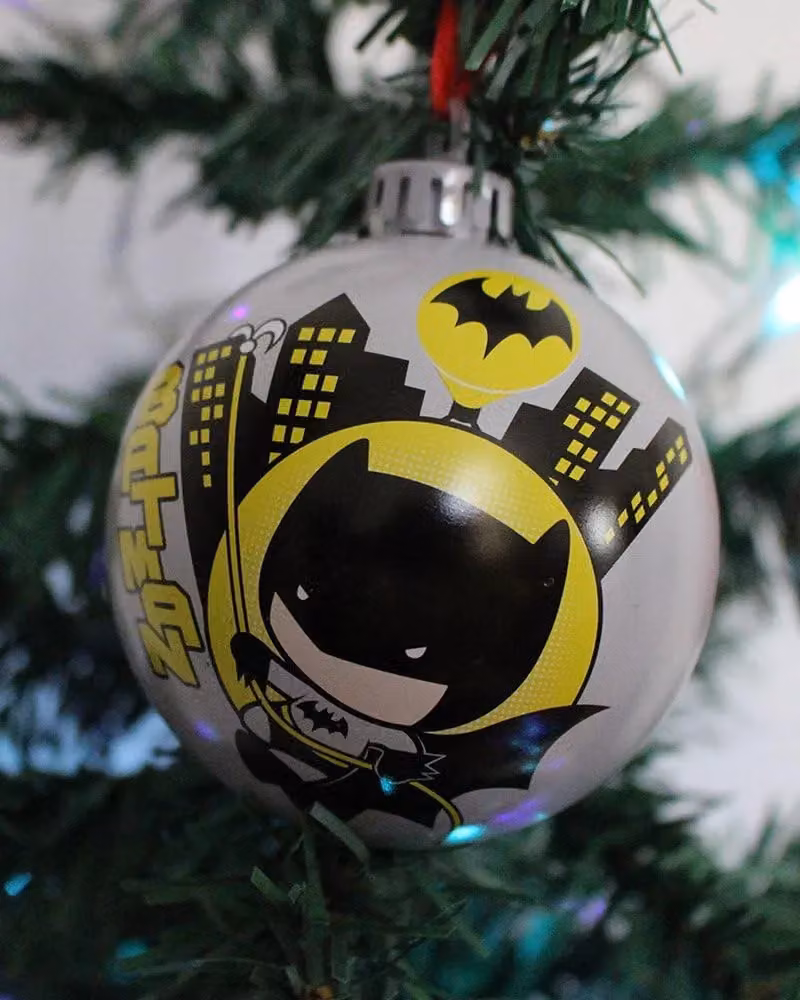 DC Super Heroes Multicolour Metal Round Hanging Christmas Baubles, 6 Pack – 4