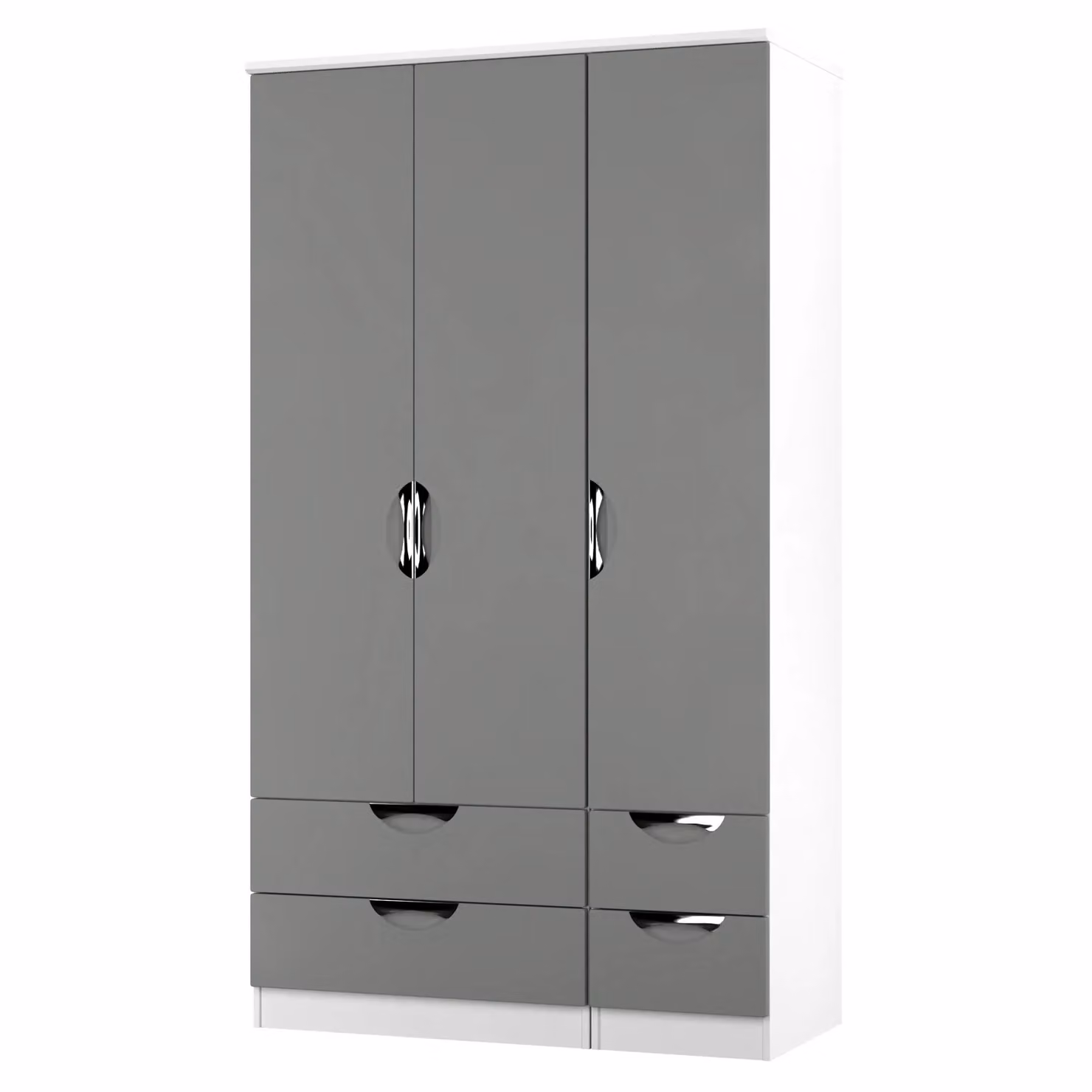 2 U Holborn Ready Assembled Tall Triple Wardrobe with 2 Drawers in Dark Grey – 2