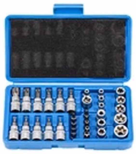 EONLION 34-Piece Torx Star Socket Bit Set with Case, Silver