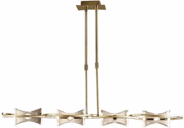 Netlighting Kromo Telescopic 4 Light G9 Floor Lamp in Antique Brass and Gold