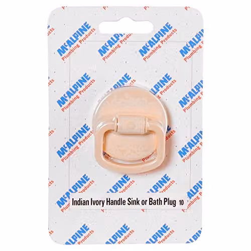 McAlpine CARD-10 Indian Ivory Handle Sink or Bath Plug in Beige Plastic