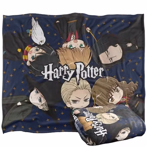 LOGOVISION Harry Potter Multicolour Fleece Throw Blanket, W: 152 cm, D: 127 cm