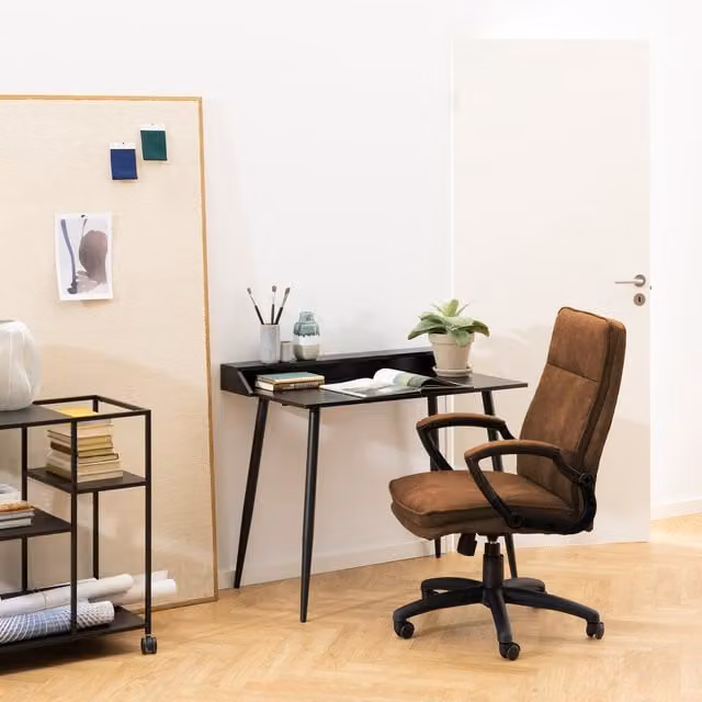 Furniture To Go Brad Swivel Task Chair with Armrests in Brown