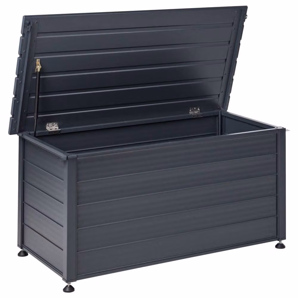 Wyld and Coco Premium Aluminium Garden Storage Box in Matt Dark Grey W/D/H: 123 x 60 x 60 cm – 2