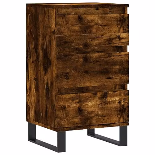 vidaXL Industrial Sideboard in Brown Smoked Oak, W/D/H: 40 x 35 x 70 cm