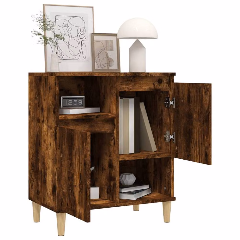 Berkfield Home Smoked Oak Sideboard in Brown, W/D/H: 60 x 35 x 70 cm – 3