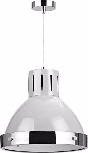 Orsina Grey and Chrome Bell Shaped Dome Pendant Light by Interiors by Premier