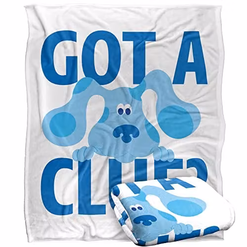 LOGOVISION Blues Clues Get A Clue Silky Touch Super Soft Fleece Throw Blanket in White, W/D/H: 152 x 127 cm – 1