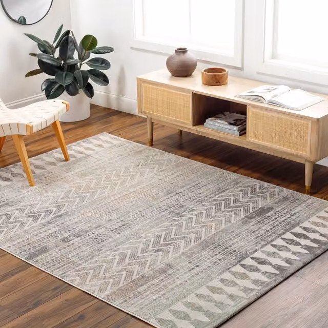 Livabliss Roma Modern Abstract Rug in Grey, White and Anthracite, W: 80 cm, L: 220 cm