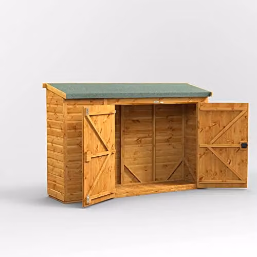 Powersheds Premium Pent Wooden Bicycle Shed in Brown