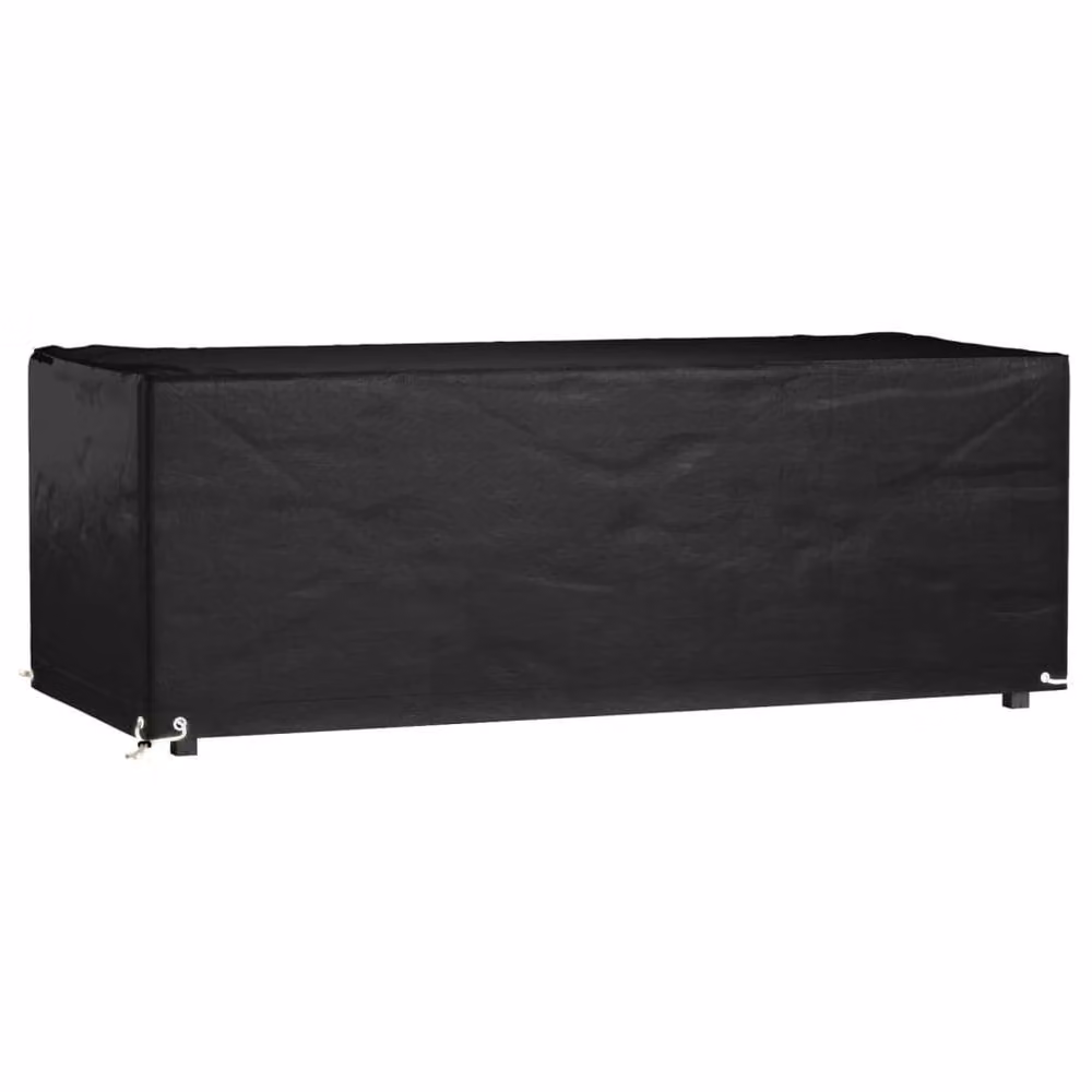 Berkfield Home Rectangular Garden Furniture Cover in Black with 8 Eyelets, W/D/H: 192 x 82 x 65 cm – 2