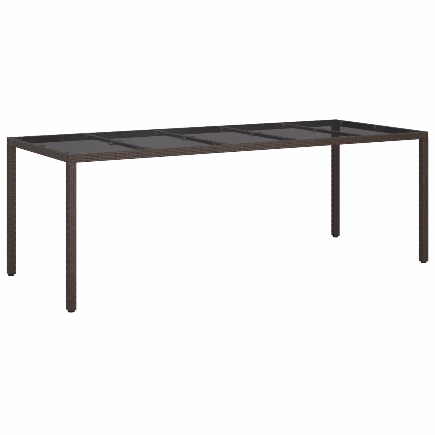 Berkfield Home Brown Poly Rattan Garden Dining Table W: 250 cm, D: 100 cm, H: 75 cm – 2