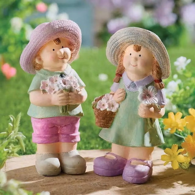 Coopers of Stortford Vintage Floral Tabletop Ornaments in Multicolour and Green – 1