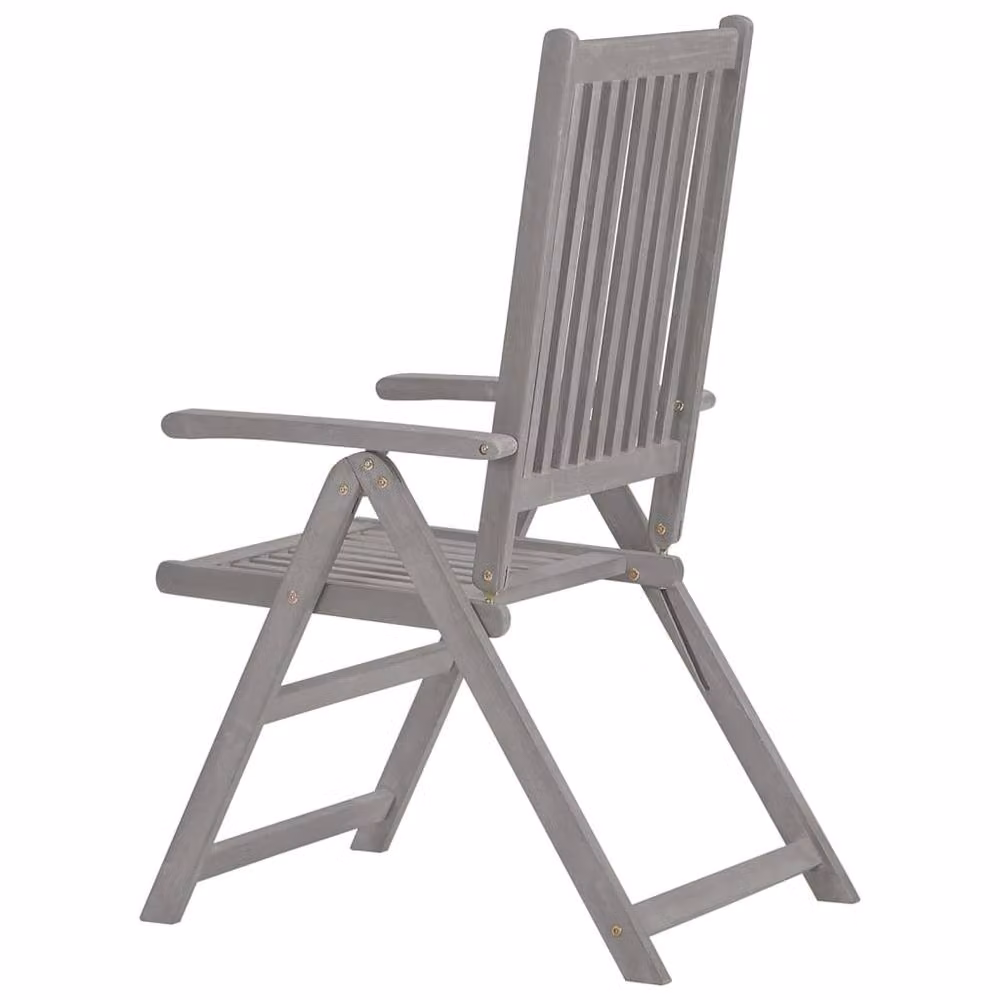 Berkfield Home Set of 4 Grey Reclining Garden Chairs in Solid Acacia Wood – 2