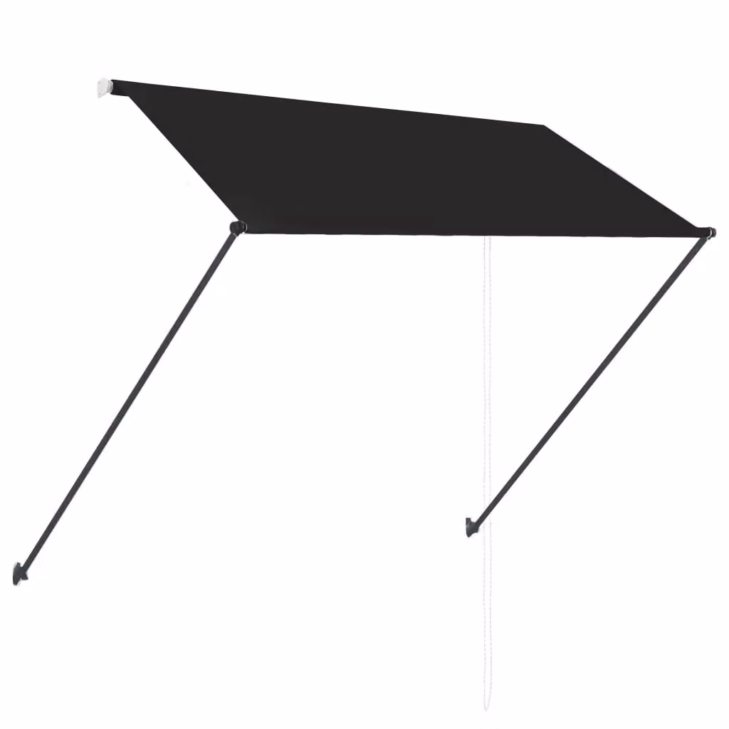 Berkfield Home Retractable Manual Awning with LED, Anthracite and Black, W/D/H: 250 x 150 cm – 3