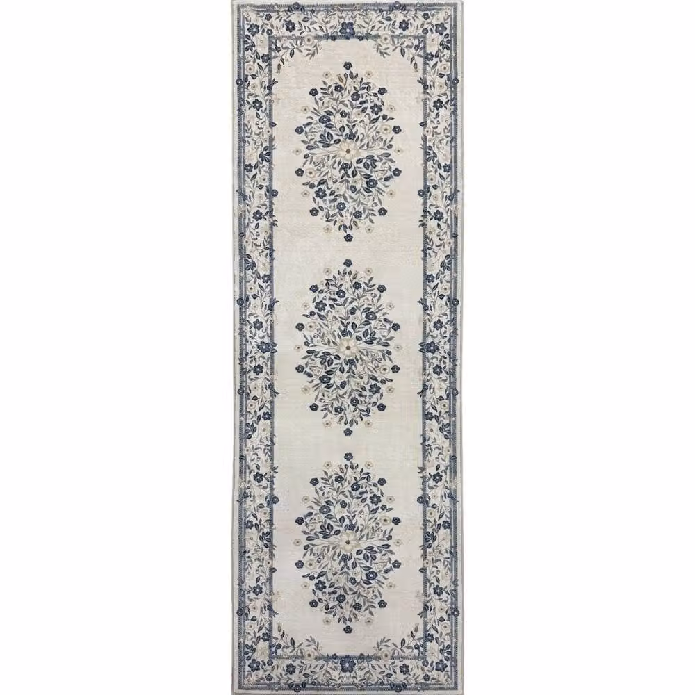 THE RUGS Classical Collection Cream Royal Soft Pile Rug, W: 60 cm, L: 180 cm – 3