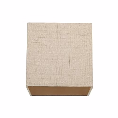 Happy Homewares Modern Square Linen Fabric Lamp Shade in Taupe, W/D/H: 16 x 16 x 16 cm