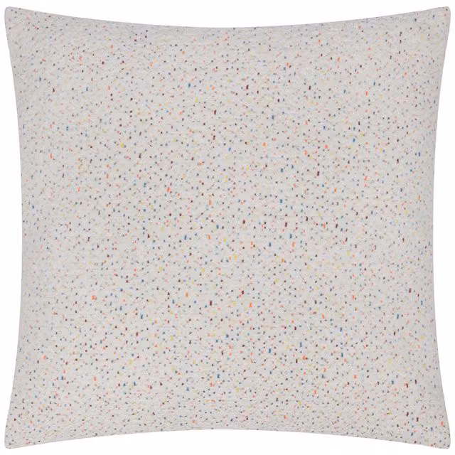 furn Hali Square Velvet and Polyester Filled Cushion in White, W/D/H: 45 x 45 x 45 cm