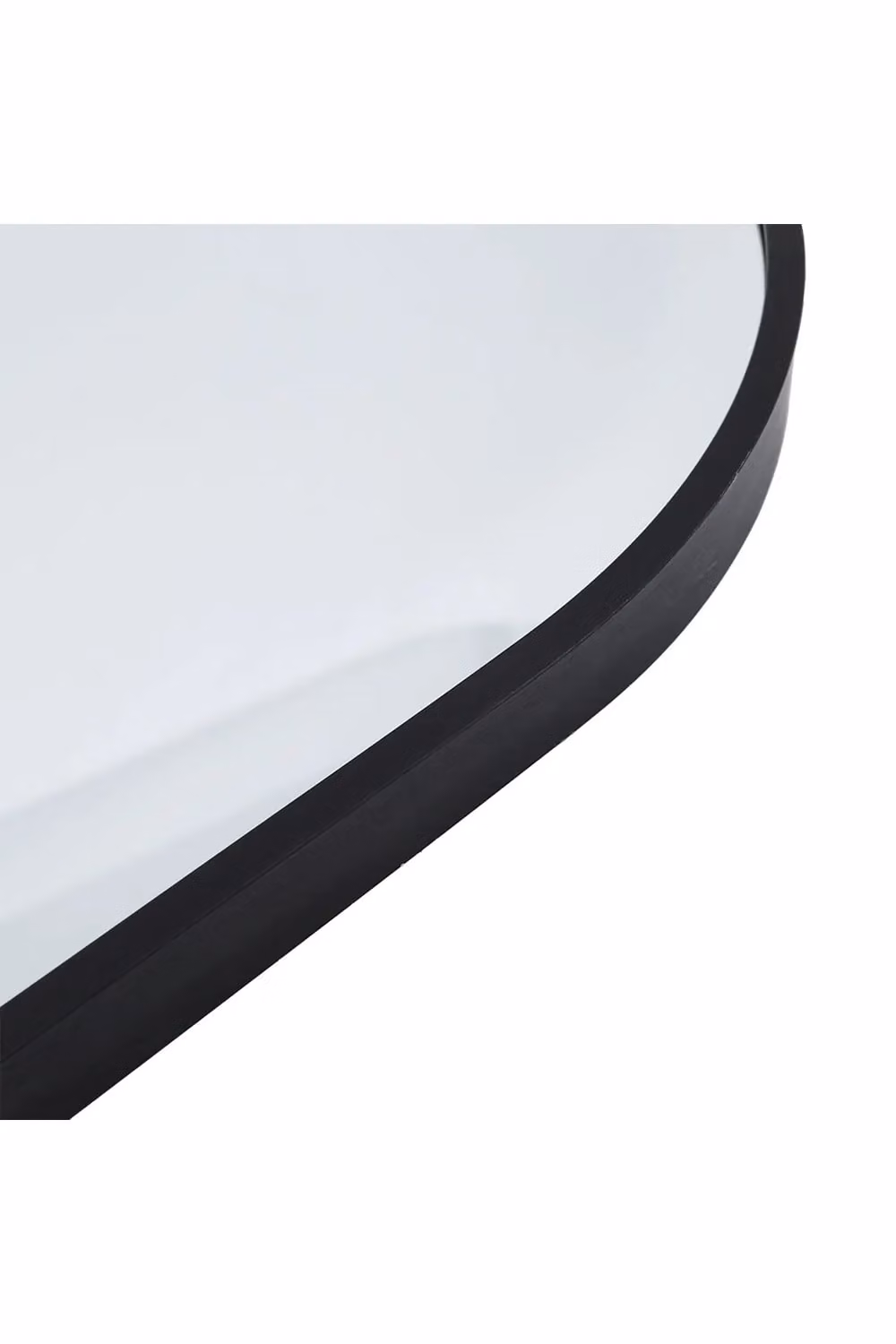 Living and Home Modern Arched Metal Frame Bathroom Wall Mirror in Black, W: 50 cm, H: 70 cm – 2