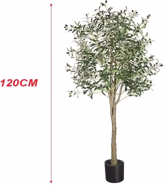 NESTLUNE Artificial Green Olive Tree, W: 100 cm, D: 15 cm