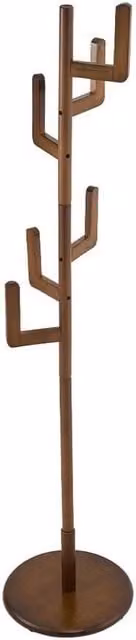 KORVIXA Western Cowboy Style Wooden Hat and Coat Stand in Brown Rubberwood, Height: 90 cm – 1