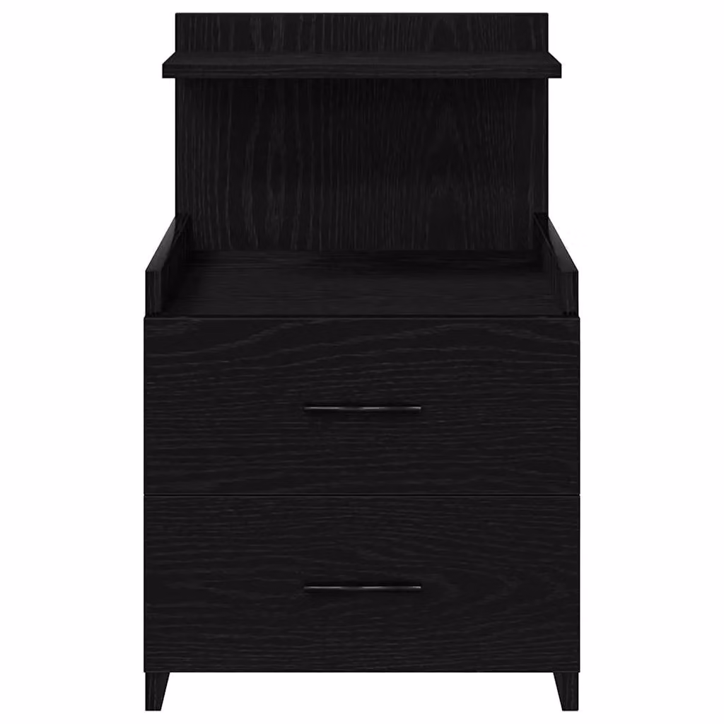 Berkfield Home Set of 2 Black Bedside Cabinets with 2 Drawers, W/D/H: 40 x 36.5 x 62 cm – 3