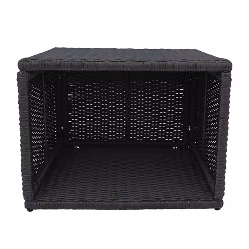 Canadian Spa Co. Wicker Hot Tub Side Table Surround for Square Spas with Rustproof Aluminium Frame, Black – 1