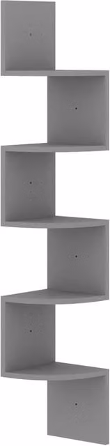 Berkfield Home Wall Mounted Corner Shelf in Grey, W/D/H: 19 x 19 x 123 cm