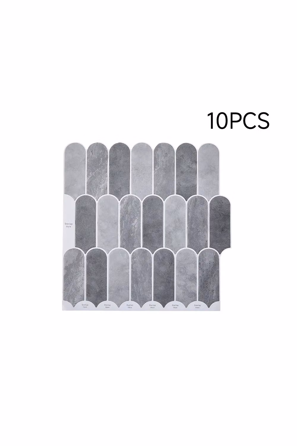 Living and Home 10-Piece Gradient Colour 3D Arch Self-Adhesive Wall Tile Stickers in Grey – 3