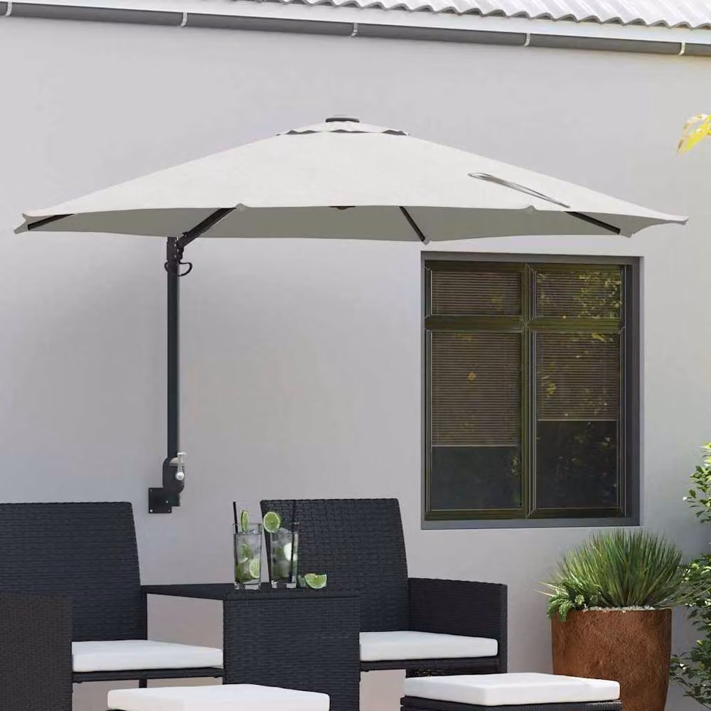 Berkfield Home Modern Cantilever Garden Umbrella in Beige with Aluminium Frame and Polyester Canopy – 2