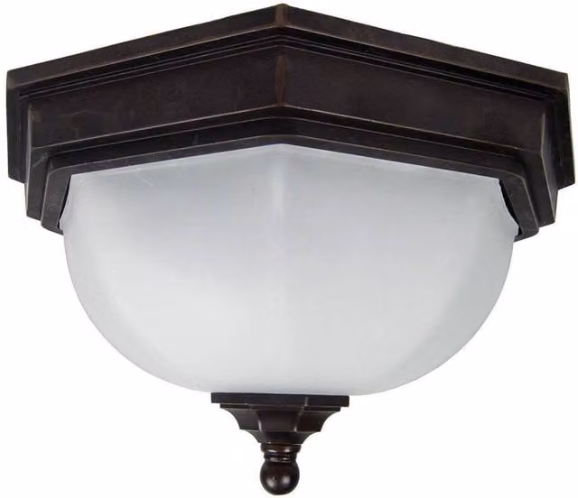 Netlighting Fairford 2 Light Bathroom Flush Ceiling Lantern in Bronze and White, IP44, E27 – 1
