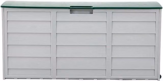 VOGREX Large Waterproof Outdoor Garden Storage Box in Grey with Castors