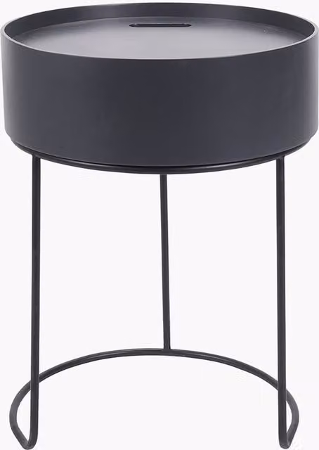 Pacific Lifestyle Hugo Scandinavian Wood and Metal Storage Table in Grey and Black