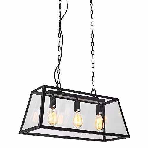 Netlighting Industrial and Retro Hanging Pendant in Black Matt with 3 Lights and E27 Sockets