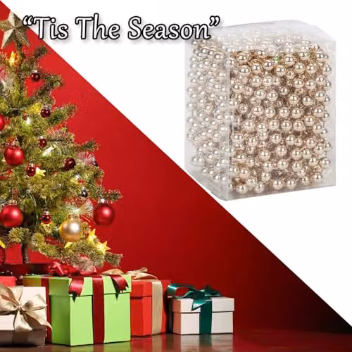 VFM e-Store Rose Gold Christmas Bead Chain Decoration – 6