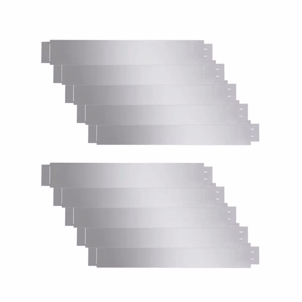 Berkfield Home Set of 10 Flexible Galvanised Steel Lawn Fence Panels, Silver, W: 100 cm, H: 14 cm – 2