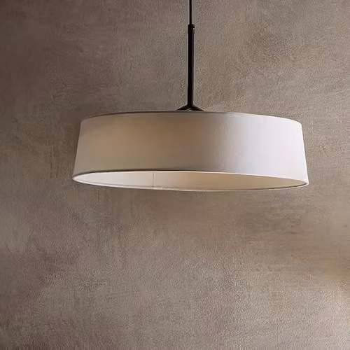 K LIVING Luna LED Ceiling Pendant Lamp with White Fabric Shade