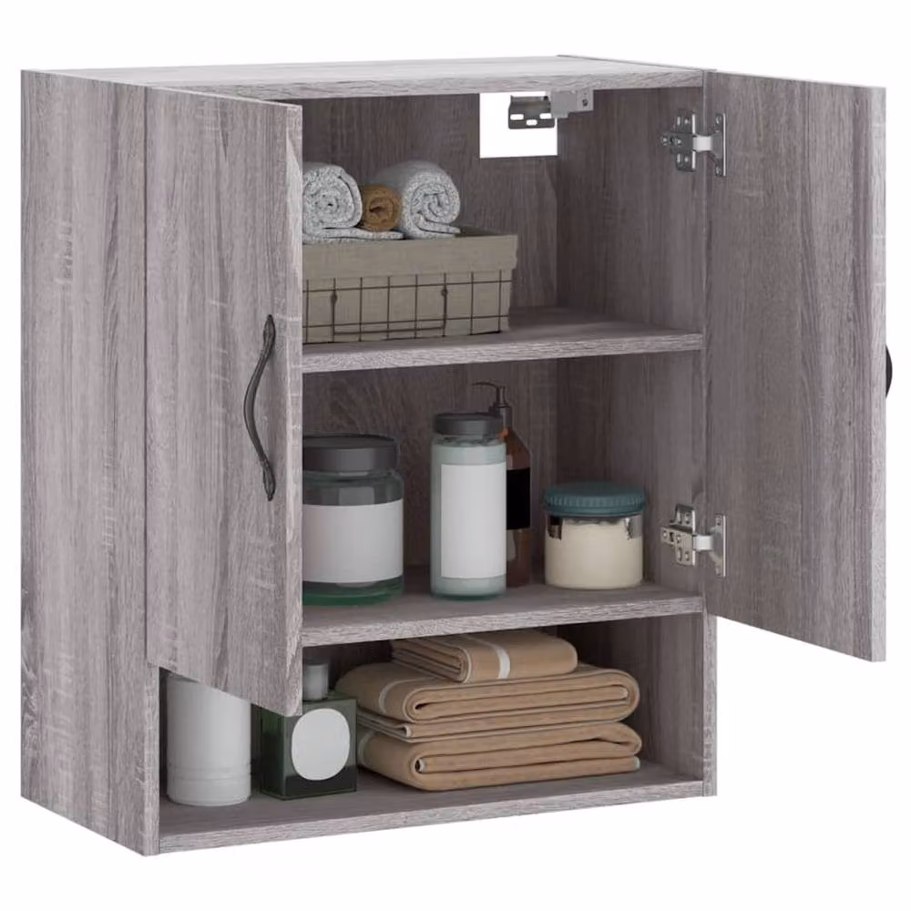 Berkfield Home Wall Mounted Cabinet in Grey Sonoma, W/D/H: 60 x 31 x 70 cm – 3