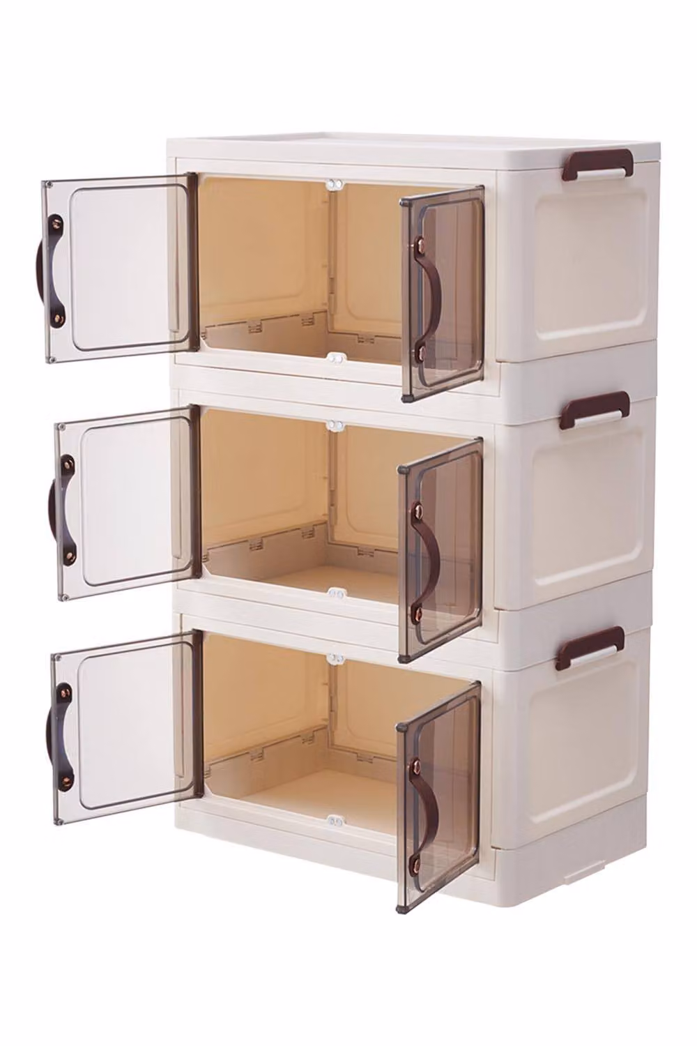 Garden Sanctuary 3-Tier Double-door Desk Organizer Storage Box in White – 2