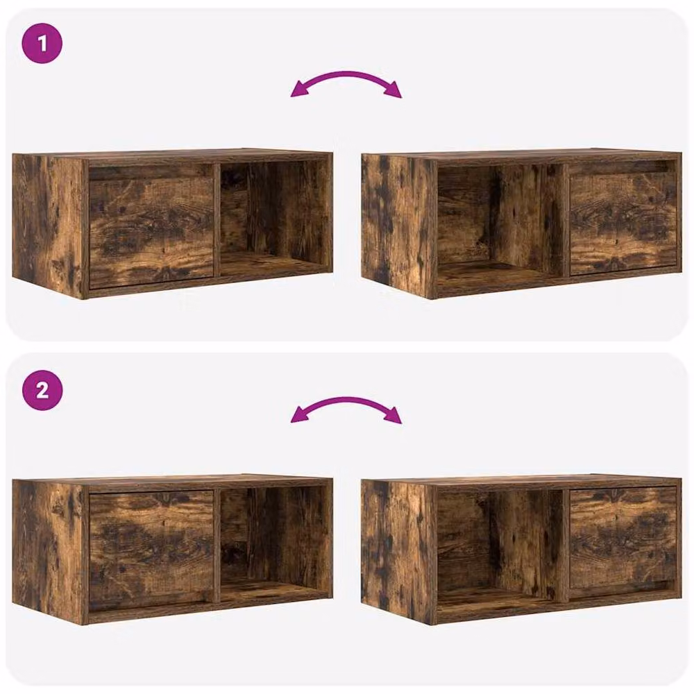 Berkfield Home TV Cabinet in Smoked Oak Brown, W/D/H: 60 x 31 x 25.5 cm – 4
