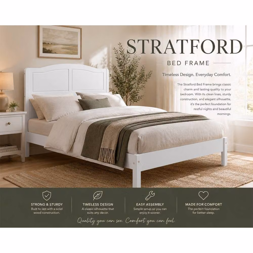 Seconique Stratford Double Bed in White – 3