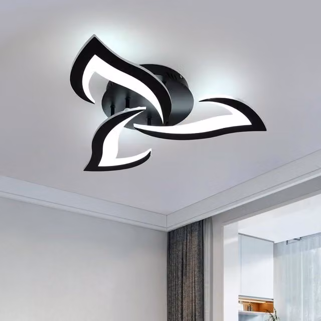 COMELY Modern 36W LED Ceiling Light in Black with 6500K Cool White Light – 1