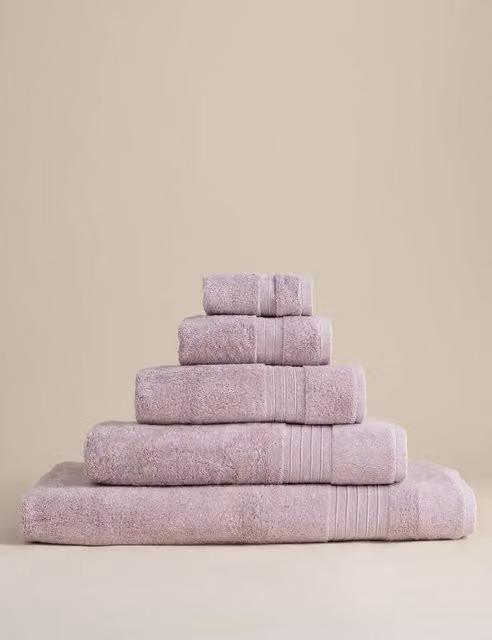 M&S Egyptian Cotton Terry Towel in Pale Lilac Purple