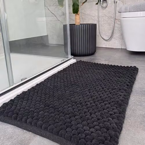 Allure Bath Fashions Luxury Chunky Bobble Bath Mat, Black, W: 80 cm, D: 50 cm – 2