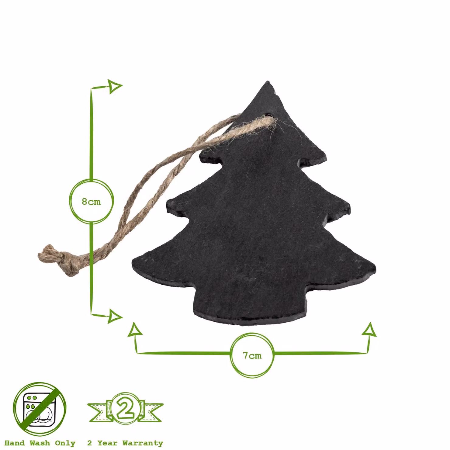 Nicola Spring Grey Stone Christmas Tree Pendant Decoration H: 7 cm, W: 8 cm – 3