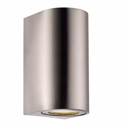 Nordlux Canto Outdoor Wall Light in Silver Stainless Steel with GU10 Socket and IP44 Rating