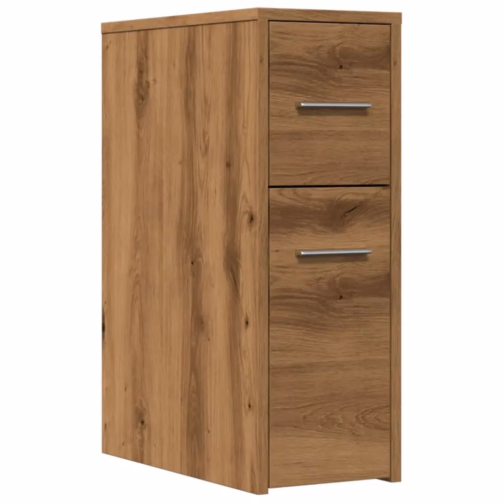 Berkfield Home Narrow Bathroom Cupboard with Wheels in Artisan Oak Brown – 2