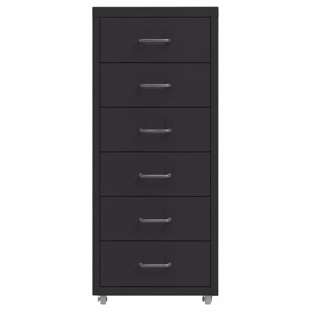 Berkfield Home Mobile Metal File Cabinet in Black, W/D/H: 28 x 41 x 69 cm – 2