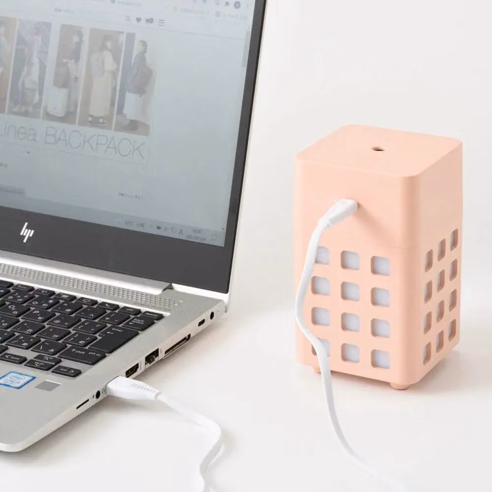 BRUNO Cube Mist USB Aroma Diffuser with Light and Fragrance Compartment, Pink – 3