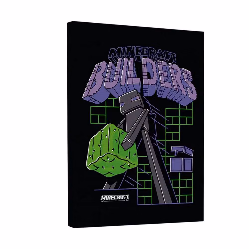 Minecraft Builders Canvas Print in Jet Black – 3